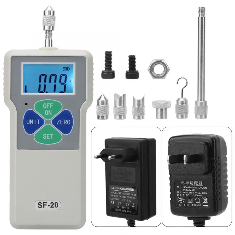 SF-20 Portable Push and Pull Tester Meter Digital Force Gauge 20N/2kg/4.5b 100-240V