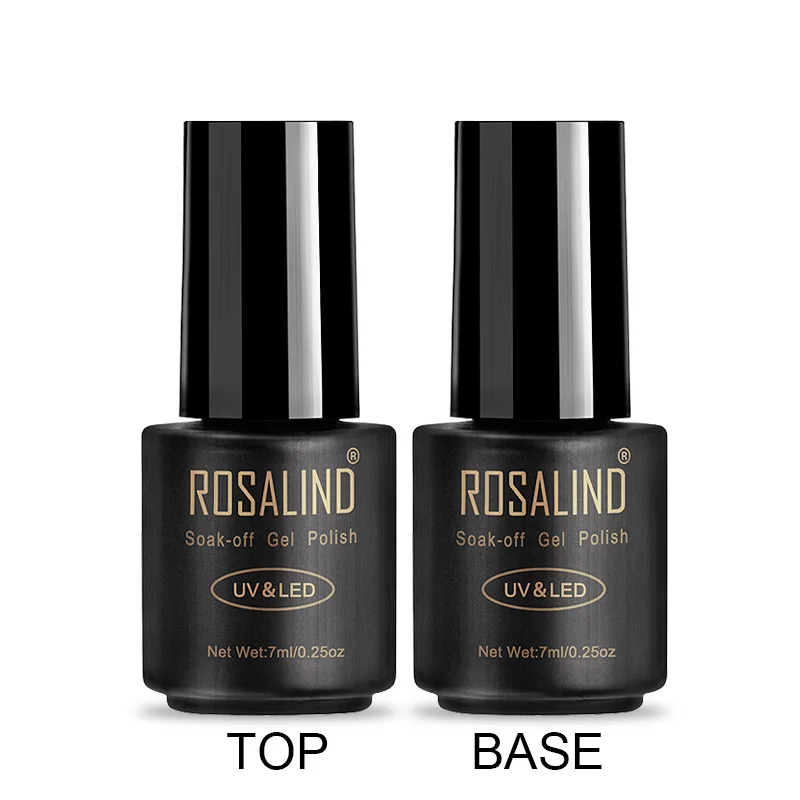 ROSALIND 7ML Base&Top Nail Gel Polish Tempered Top Rein Force Gel Rubber For Semi Permanent Nail Manicure Nail Art Gel Varnishes