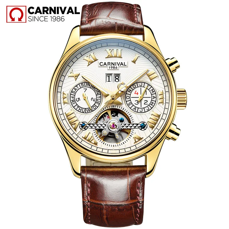 

CARNIVAL Watches Men Luxury Top Brand tourbillon Mechanical Watch Fashion business sport casual Wristwatch relogio masculino
