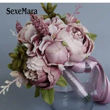 Винтажный свадебный букет Искусственные Шелковые цветы Смешанный Букет