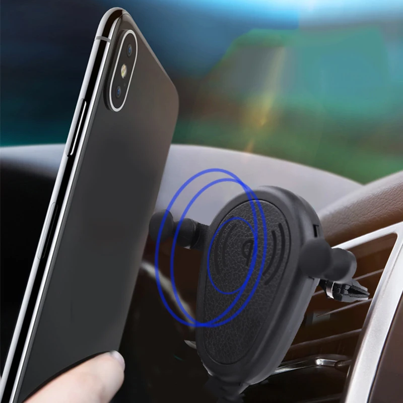 Автомобильное беспроводное зарядное устройство Qi для iPhone 8 Plus Xs Max Xr X in