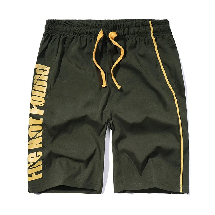 Новые повседневные шорты мужские с принтом букв для тренировки летние мужские пляжные шорты на верёвочках Мужская спортивная одежда бордшорты - Цвет: DK25 army Green