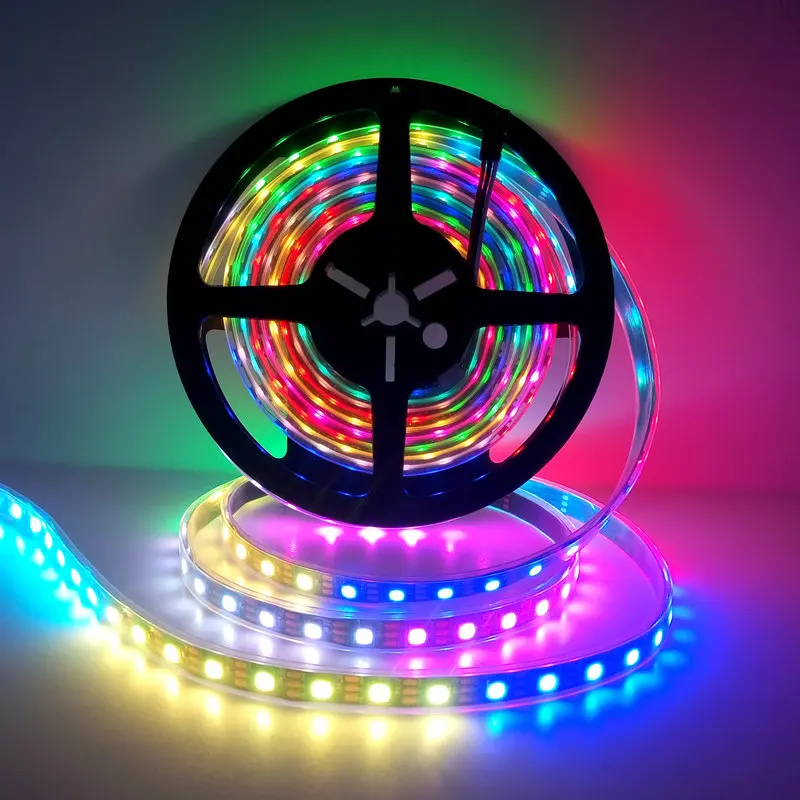 Светодиодная лента WS2812B RGB со сменными цветами 5 в пост. Тока 30/5050 светодиодов/м