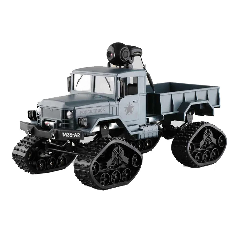 

Tracked Snow RC Truck With WiFi HD Camera FPV Real-Time Transmission Car 4WD Replaceable Tire 2.4GHz High Speed Military Truck