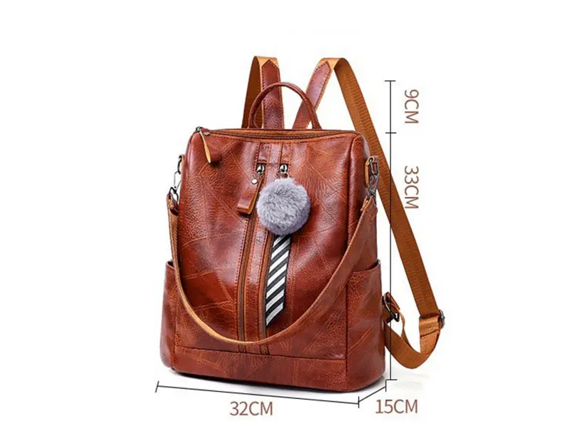 vintage backpack female brand leather women's back (1)