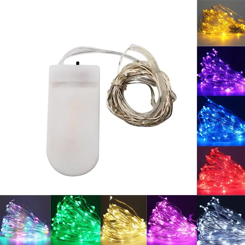Светодиодный светильник-гирлянда с серебряной проволокой, теплая белая Гирлянда, украшение для дома, Рождества, свадьбы, вечеринки, питание от аккумулятора, USB, 1-10 м