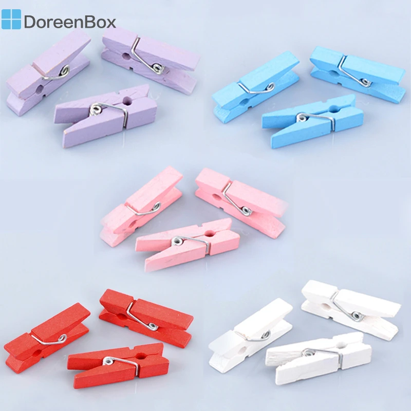 Doreen Box Wood Clothing Pegs Photo Paper Clothes Clothespin Clips Note
