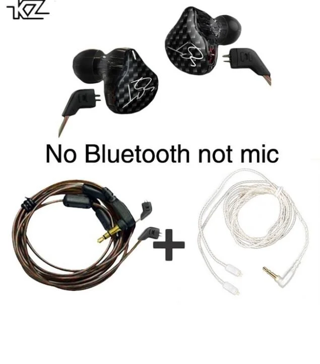 Гибридные наушники KZ ZST Bluetooth + Проводные 2 кабеля якорь Динамический привод Hi Fi