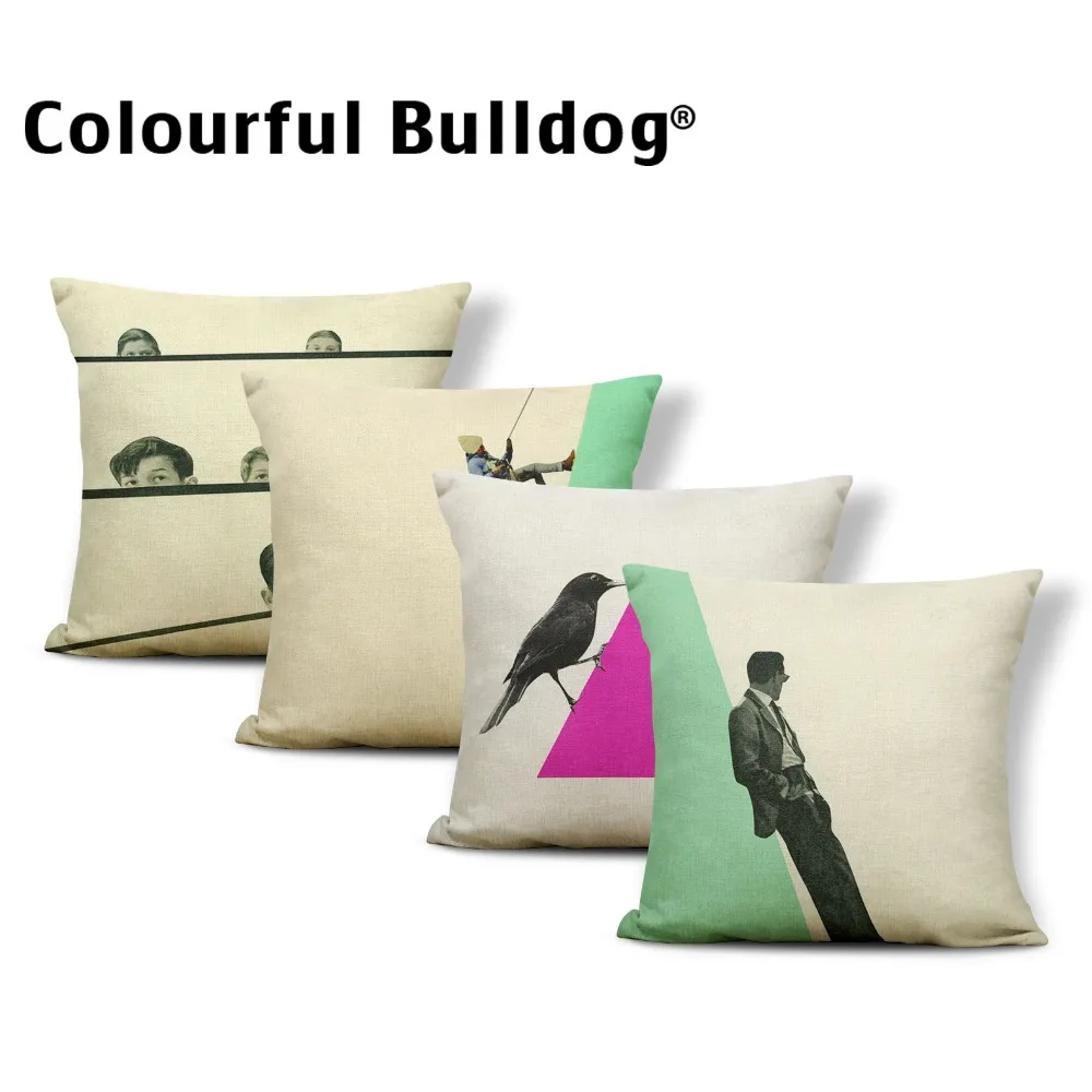Geometry Cushion High Jump Mountaineers Pillow Cases Chinese Style