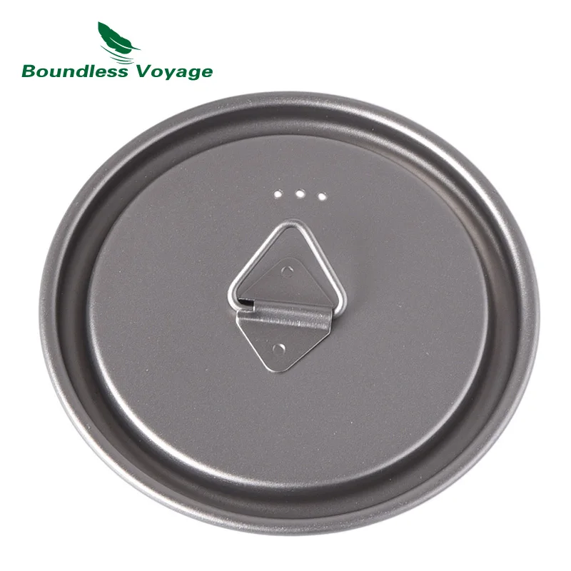 Boundess Voyage 750ml Titanium Hanging Pot with Lid Folding Handle Outdoor Camping Drinking Cup with Spork Picnic Cookware
