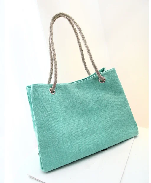 Fashion Women Linen Handbag Large Shopping Tote Holiday Big Basket Bags Summer Beach Bag Woven Beach Shoulder Bag JXY550 green