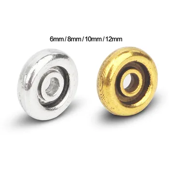 

20pcs/lot Antique Silver/Gold Wheels Beads Spacer 6 8 10 12mm Zinc Alloy Septa Beads Charm DIY Jewelry Making Handmade Bracelet