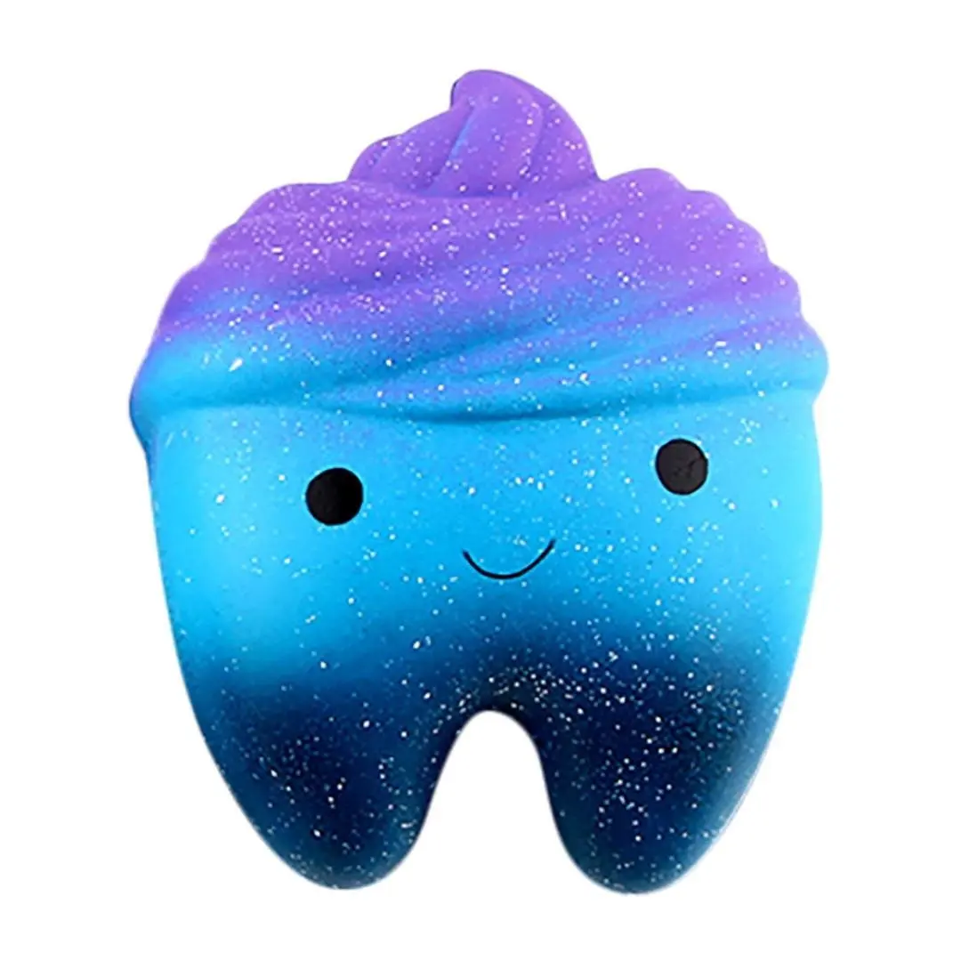 12cm Jumbo Colorful Tooth Soft Squishy Slow Rising Squeeze Kids Toy