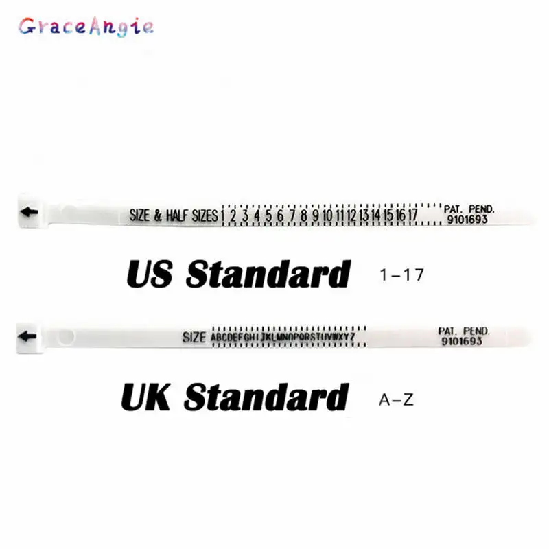 

GraceAngie 1pc Easy use Ring Sizer British American Finger Measure Gauge Men Women US Size 1-17 UK Sizes A-Z Jewelry Tool