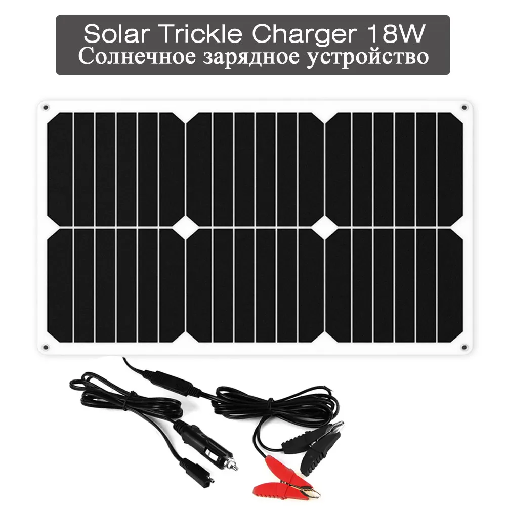 

Solar Charger 12V 18V 18W Solar Car Battery Charger Maintainer for 12V Battery of Vehicle Motorcycle Automobile Snowmobile etc.