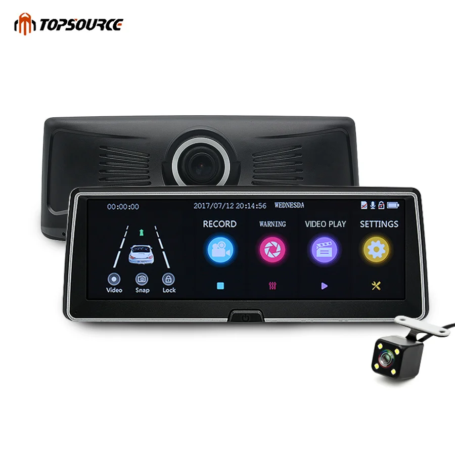 Автомобильный видеорегистратор TOPSOURCE с двумя объективами IPS экраном HD 1080P