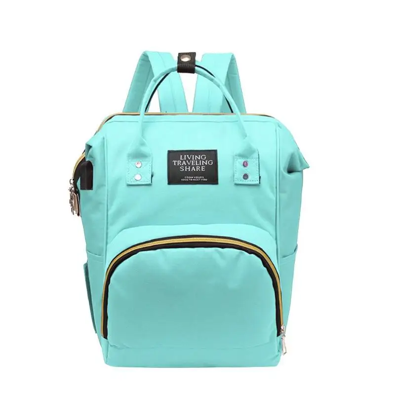 Большая вместительная сумка для подгузников, сумка для подгузников, рюкзак, Детская сумка для женщин, для мам, для беременных, USB порт, рюкзак для путешествий, дизайнерский для ухода за ребенком - Цвет: 02