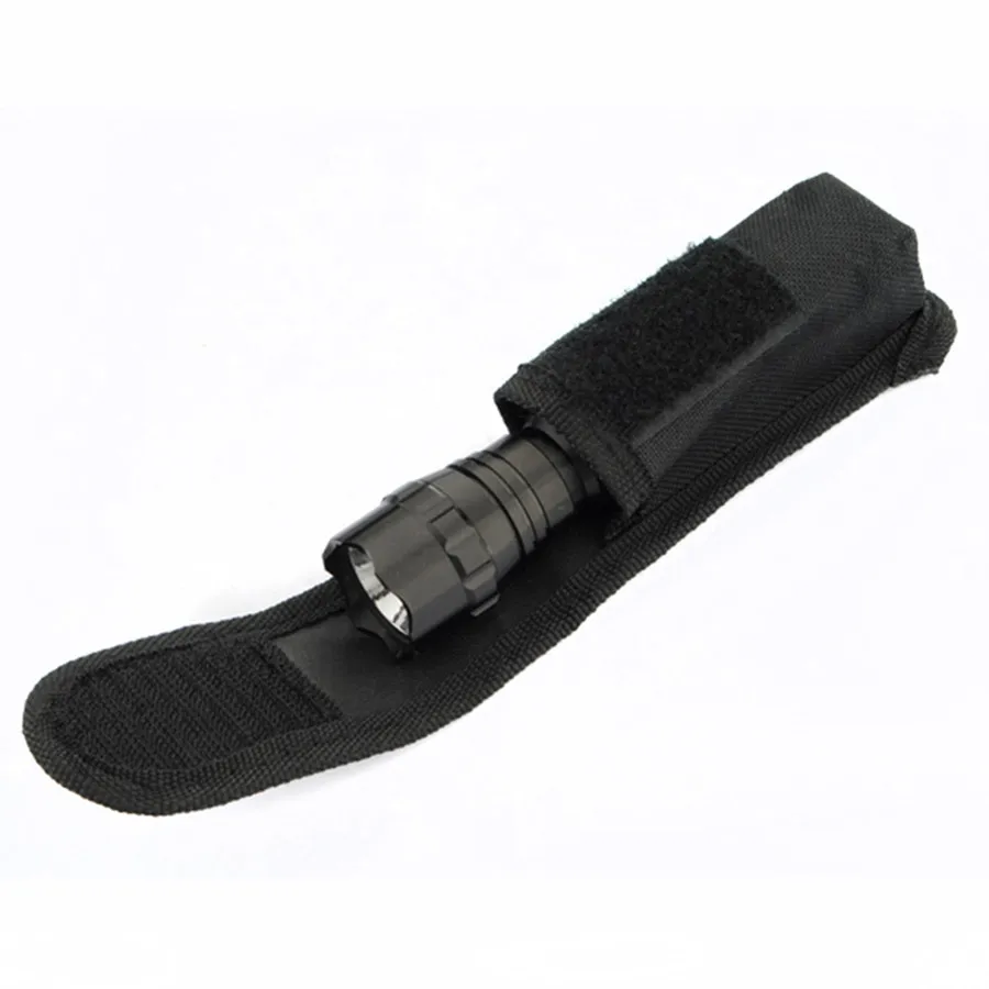 

High quality Black Nylon magic sticker Flashlight Torch Holster Pouch Cover Case Belt Bag Folded 23.5X4.7X 1 Holster Pouch Bag