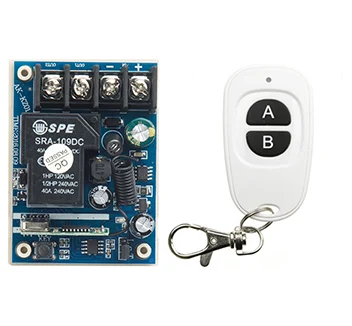 

New DC12V 24V 36V 48V 10A 1CH RF Wireless Switch Relay Receiver Remote Controllers & White AB keys Waterproof Transmitter
