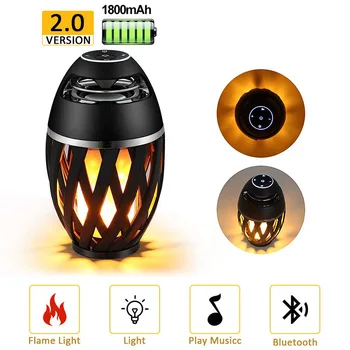 

Led Flame Speakers, Flame Torch Speaker Bluetooth Wireless Portable Outdoor Speaker with LED Flickers Lights for iPhone/Android