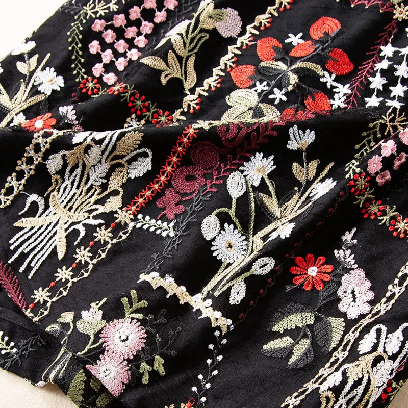 Bordado Floral Elegante Vintage La Moda De Gasa Negro Falda Alta Roosarose Mujeres 2019 Rojo Pista Mini Faldas Las Calidad WZgf6qv