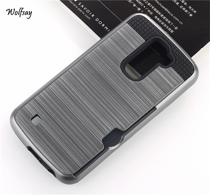 Чехол Wolfsay для LG K10 матовый чехол с отделением карт K 10 K420N K430 K430DS бронированные