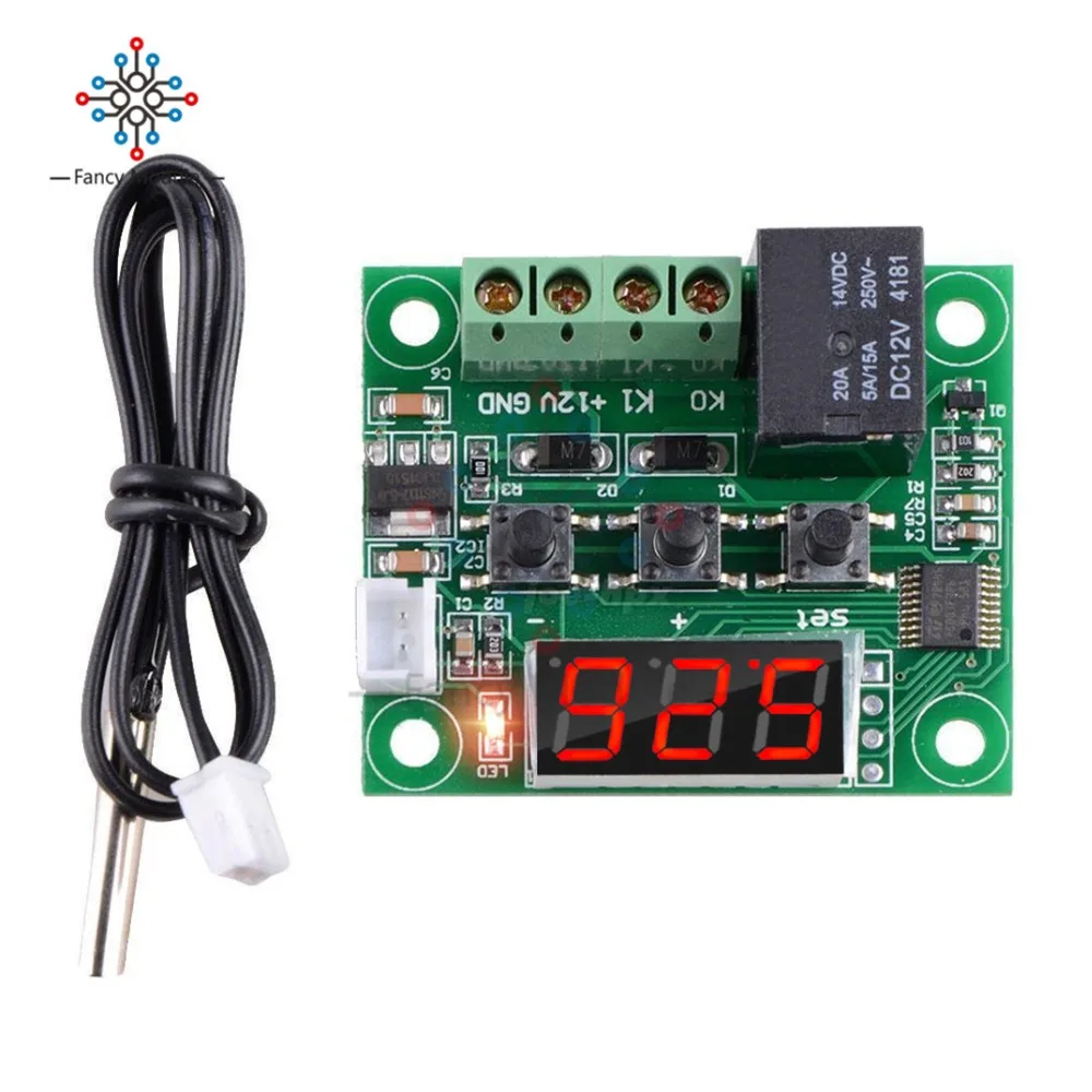 

W1209 DC 12V LED Digital Thermostat Temperature Control Thermometer Thermo Controller Switch Module + Waterproof NTC Sensor