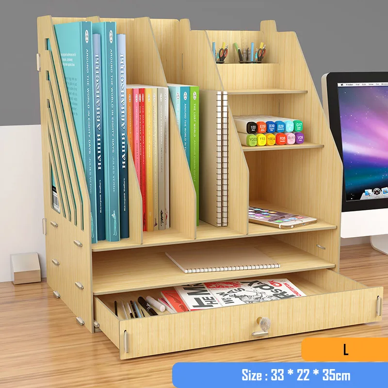DIY Настольная книжная полка настольная коробка для хранения документов книги