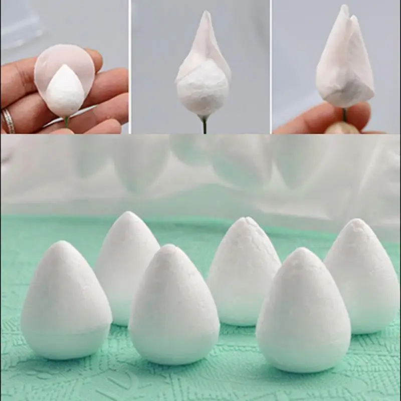 

20pcs DIY Sugar Fondant Flowers Oval Foam Flower Cake Mold Baking Tools Kitchen Accessories