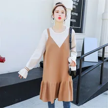 New Autumn and winter new bandage dress loose long section of the fake two pieces of color fashion tide mom knit dress цена New Autumn and winter new bandage dress loose long section of the fake two pieces of color fashion tide mom knit dress цены онлайн