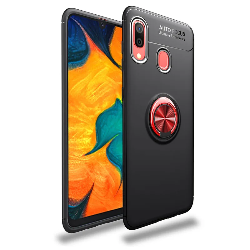 Чехол с кольцом для samsung Galaxy A40, подставка, мягкий чехол A 40 SM-A405FN/DS SM-A405F/DS, автомобильный держатель, бампер, чехол s SM A405FN/DS A405F/DS - Цвет: Red
