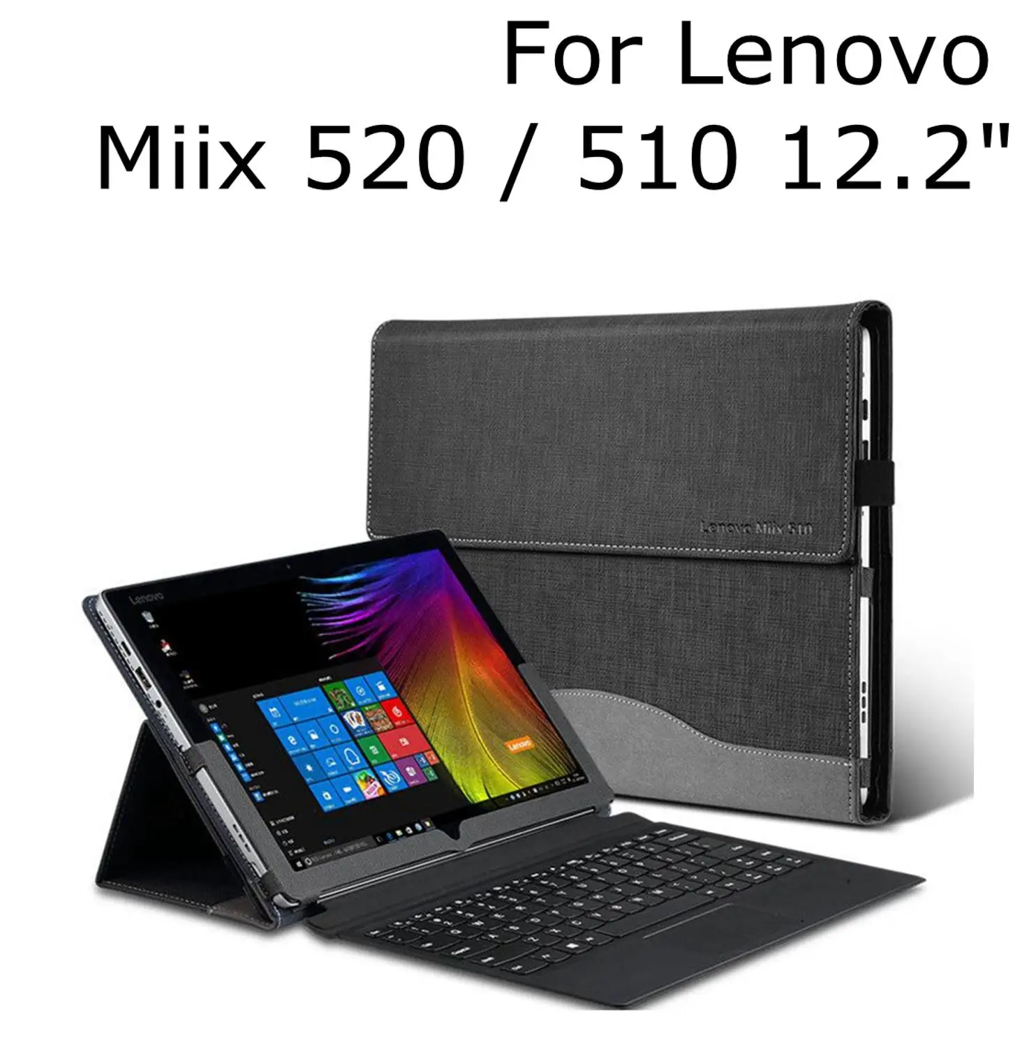 Дизайн из искусственной кожи чехол-подставка для lenovo Miix 520/510/5 Plus 12," 2-в-1 ноутбук планшет защитный чехол для 520/510