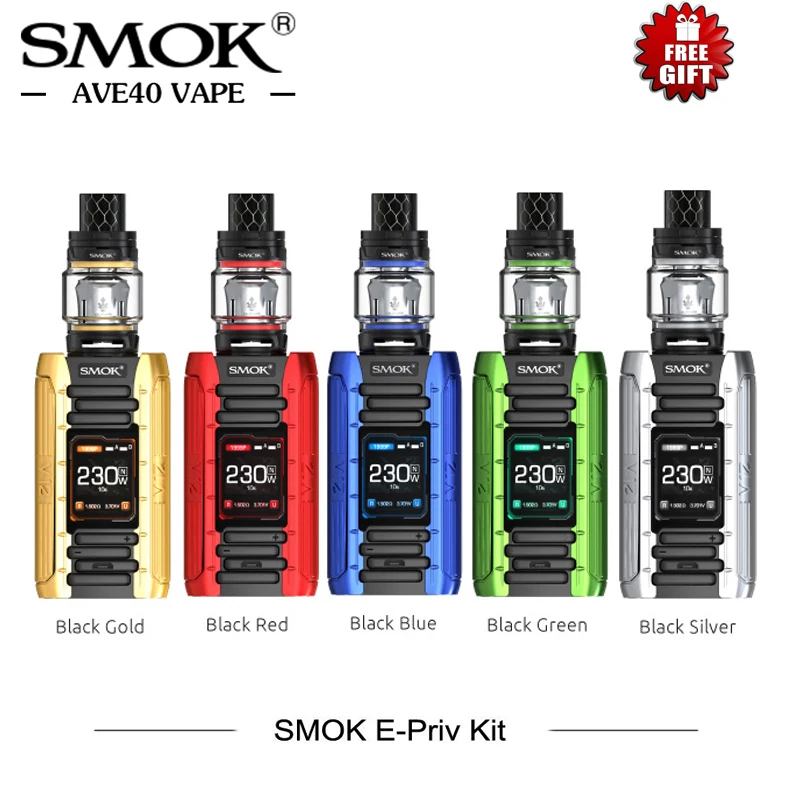 Оригинальная электронная сигарета SMOK E Priv Box Mod Kit 230 Вт испаритель комплект с 8 мл