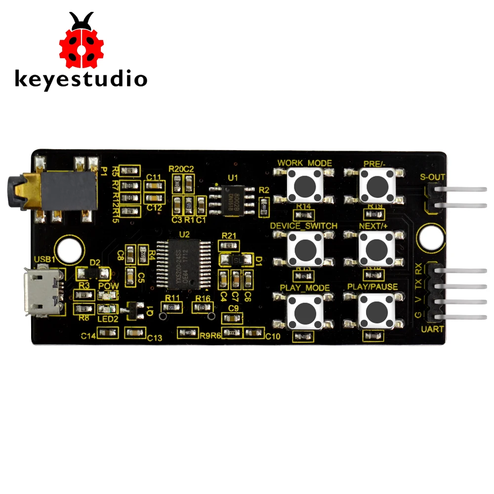 DFPlayer Mini MP3 Player Module MP3 Voice Audio Decoder Board For Supporting TF