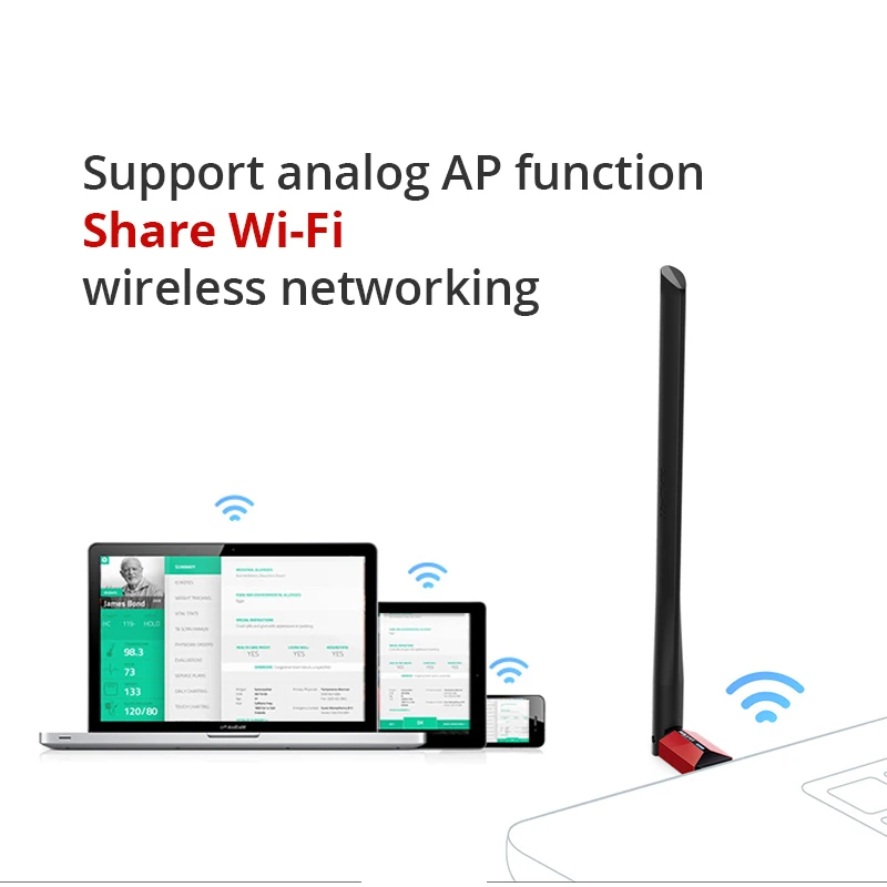 Беспроводной мини адаптер Wi Fi WN726N 150 Мбит/с приемник USB с высоким коэффициентом