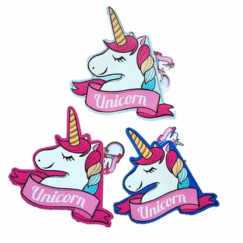 

M360 2017 Cute Unicorn Shape Women Coin Purses Lovely Rainbow Animal PU Leather Zero Purses Key Buckle Bag