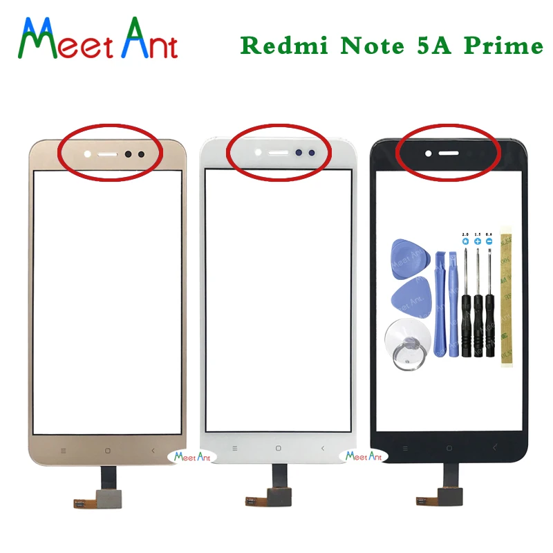 

AAA For Xiaomi Redmi Note 5A Prime 5.5 Inch Touch Screen Digitizer Sensor Outer Glass Lens Panel Black White Gold