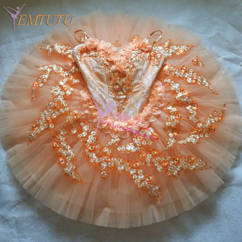 

Adult professional ballet tutus classical ballet costume for women peach pink ballerina performance pancake tutu ballet dress