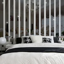 Прямоугольные акриловые зеркальные настенные наклейки, модные полосатые настенные наклейки для гостиной, спальни, ТВ-фона, художественный декор стен DIY
