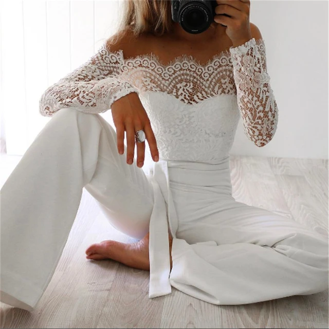 white long sleeve jumpsuit uk