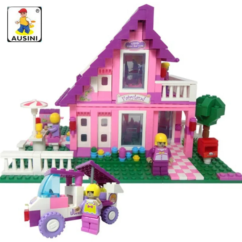 

Ausini 576Pcs building blocks new city house villa 032 3D Construction Brick Educational Hobbies Toys for Kids