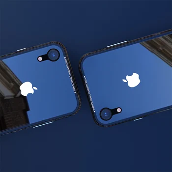 

Luxury Thin Transparent Glass Case For iPhone XS XS Max Shockproof TPU Aluminum Metal Full Protection Cover Case For iPhone XR X