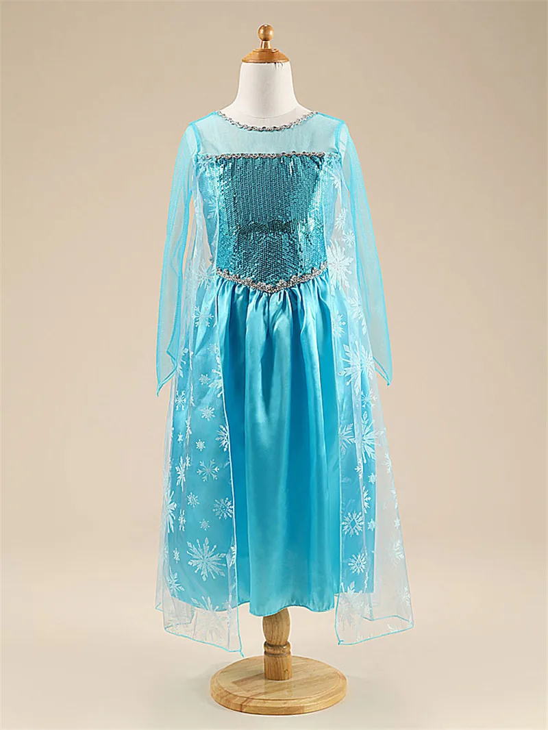 Платье Эльзы для девочек Косплэй; костюмы и платья принцессы Эльзы 2 костюм принцессы Детский костюм, костюм для карнавала vestido infantil(холодное сердце), Fille