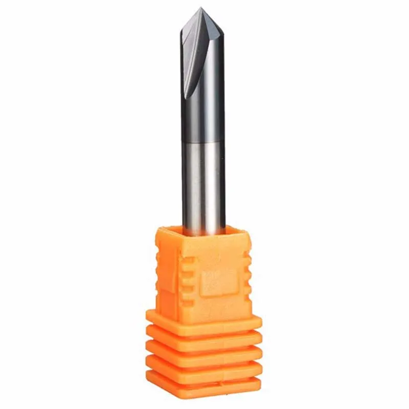 Mayitr 6mm Chamfer End Mill 90 Degree Cutter Router Bit Tool 2 Flutes HRC45 Carbide Tungsten Steel Coating Angle Milling Cutter