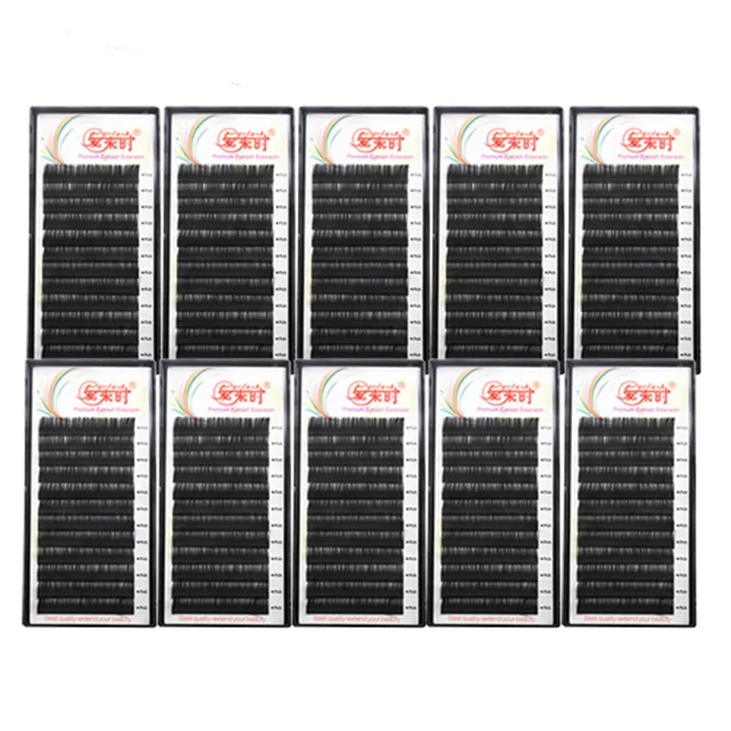 

10Pcs 3D Russian Eyelash Extension Individual Natural Korea Silk Volume Premium Eyelash HandMade Eye Lashes Makeup Professional