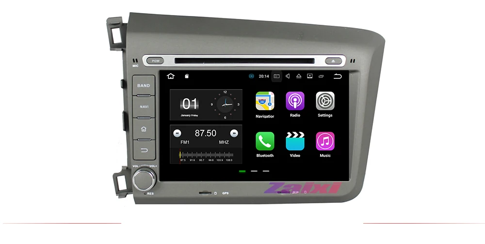 Top ZaiXi android car dvd gps multimedia player For Honda Civic 2012~2015 car dvd navigation radio video audio player Navi Map 1