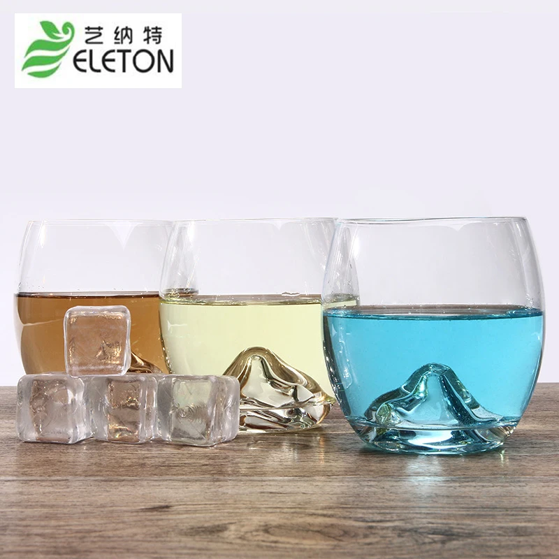 ELETON Iceberg glass, Crystal Whisky cup, creative kungfu snow mountain