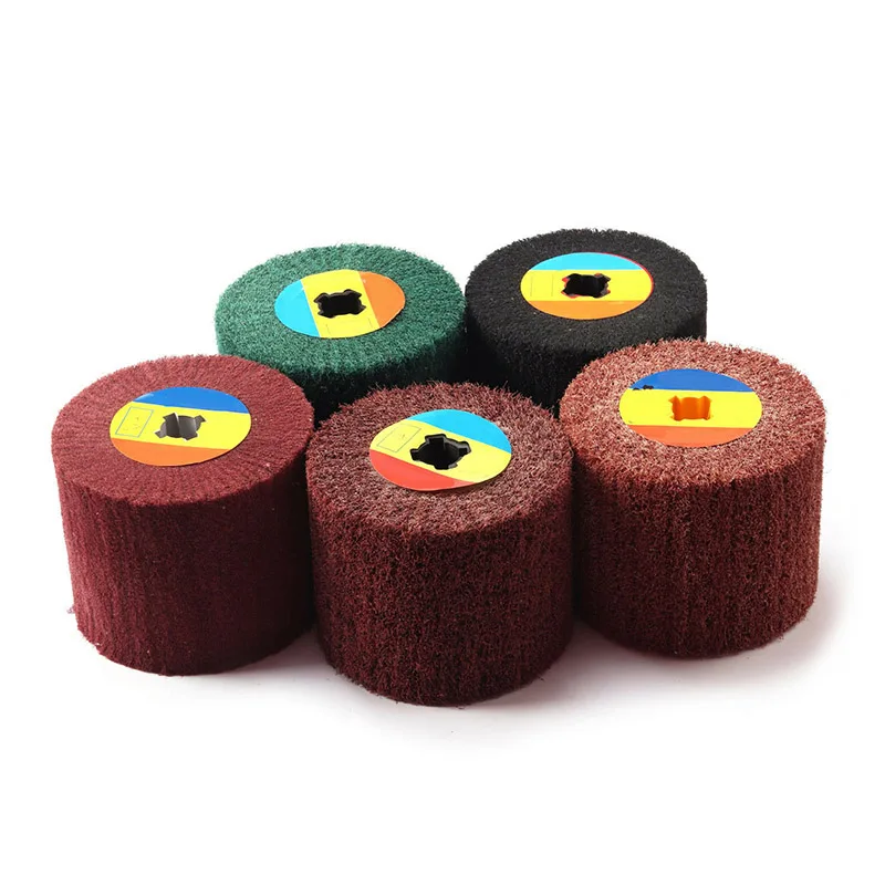 

Non-woven Flap Wheel Wire Drawing Polishing Burnishing Wheel Grit 60-320 For Polishing Tool
