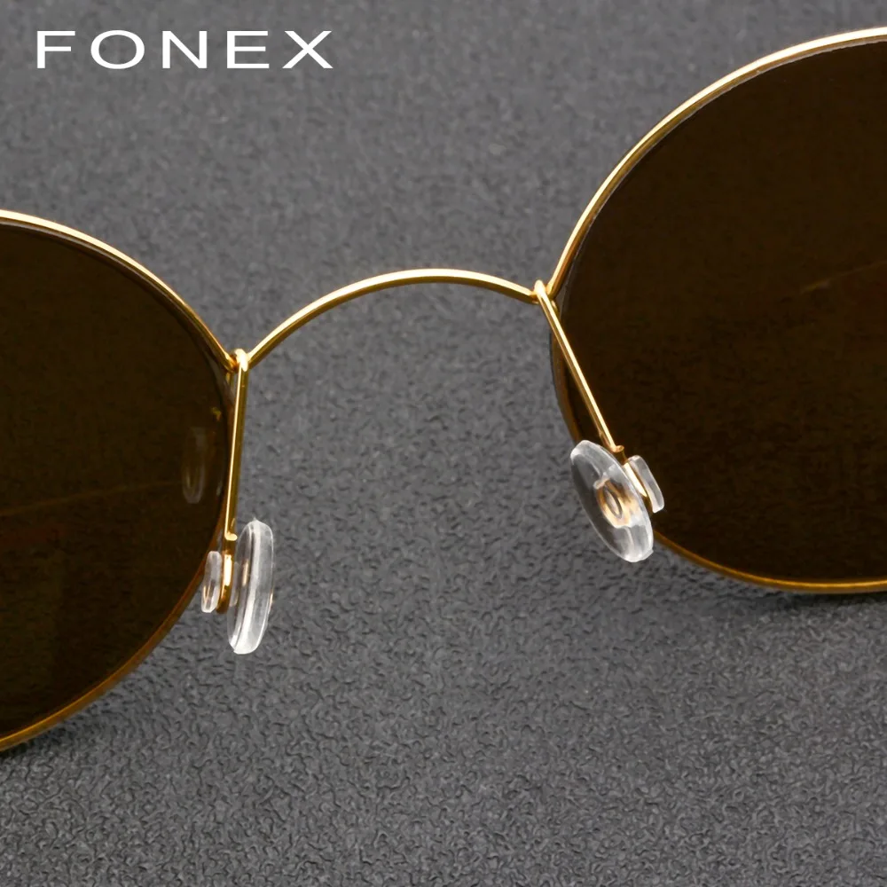 Beli Screwless Kacamata Bulat Kacamata Pria Ultralight 2018 Cermin Titanium Alloy Matahari Kacamata untuk Wanita Korea Handmade