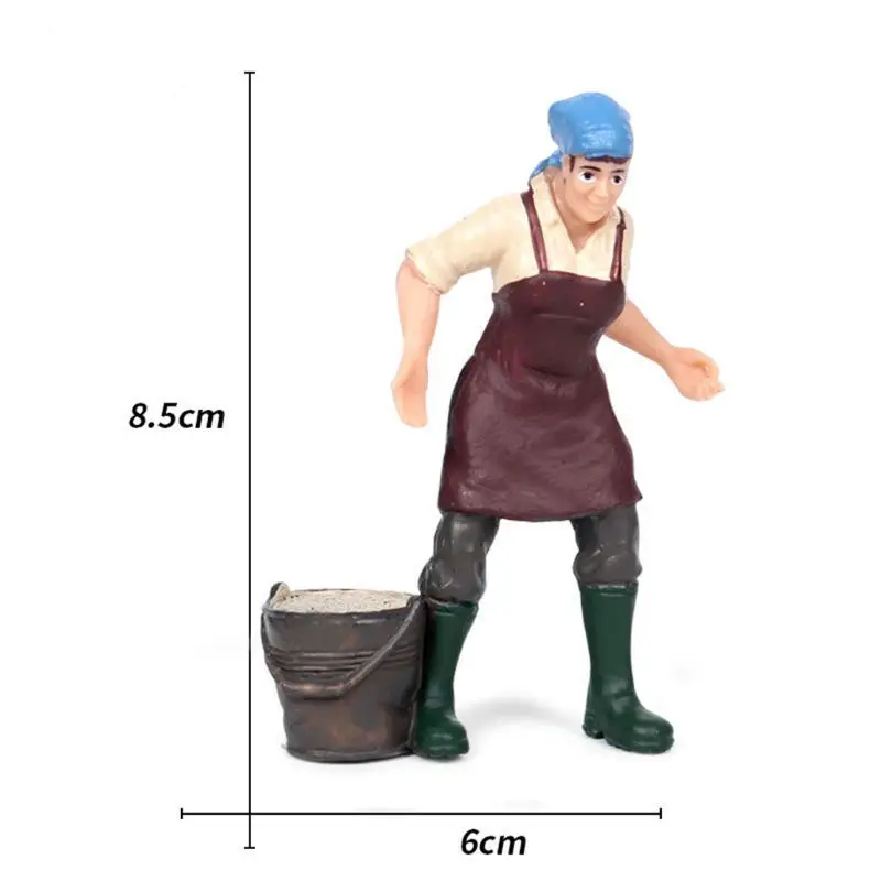 1:25 масштаб ферма человеческая фигура работник Модель Смолы миниатюрный 3.5in-2.8in - Цвет: 2